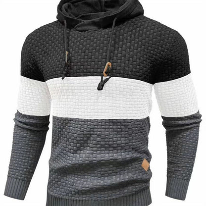 GGT Mens Hooded Sweatshirt Tricolor Long Sleeve Hoodie Pullover Sweater
