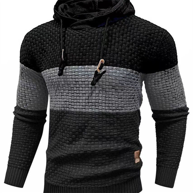 GGT Mens Hooded Sweatshirt Tricolor Long Sleeve Hoodie Pullover Sweater