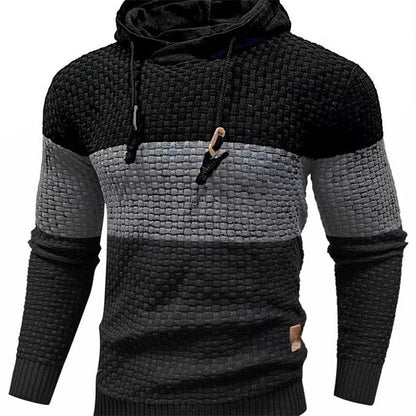 GGT Mens Hooded Sweatshirt Tricolor Long Sleeve Hoodie Pullover Sweater