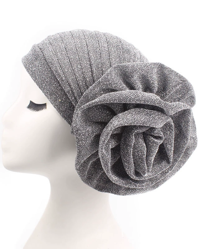 New Brilliant Silk Large Flower Hood Headscarf Hat, Ethnic Hat, African Head Wrap.