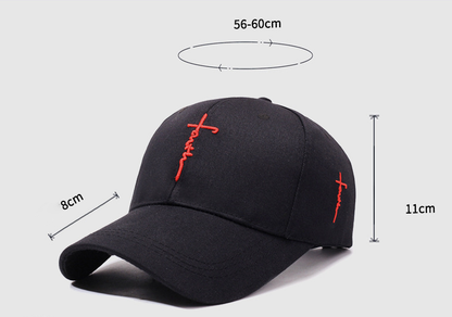 Embroidered English Cross Sword Casual Baseball Cap