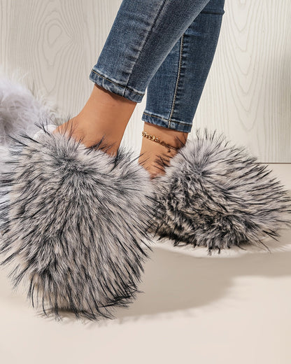 Women's Fluffy Thick-Soled Long Plush Home Slippers