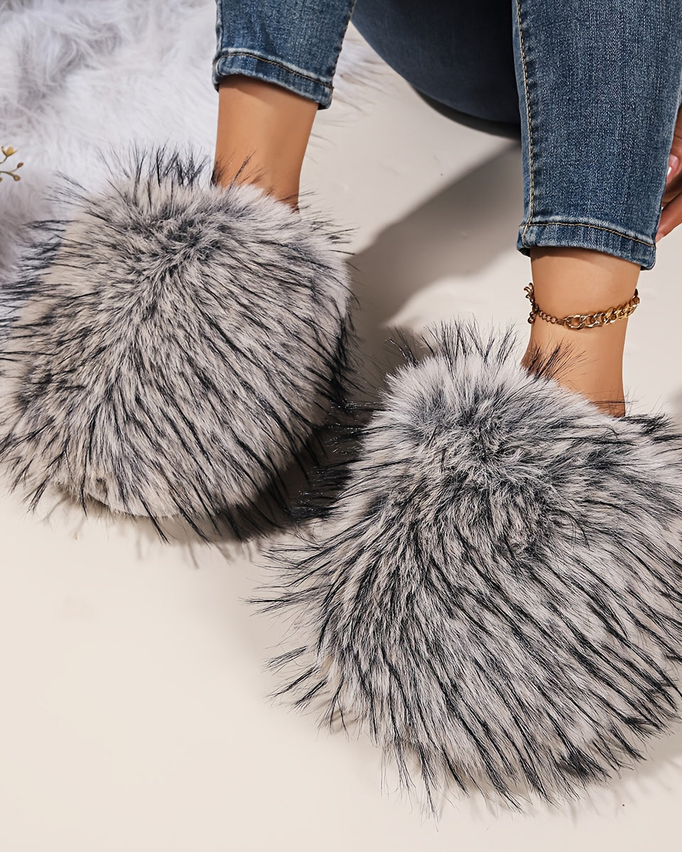 Women's Fluffy Thick-Soled Long Plush Home Slippers