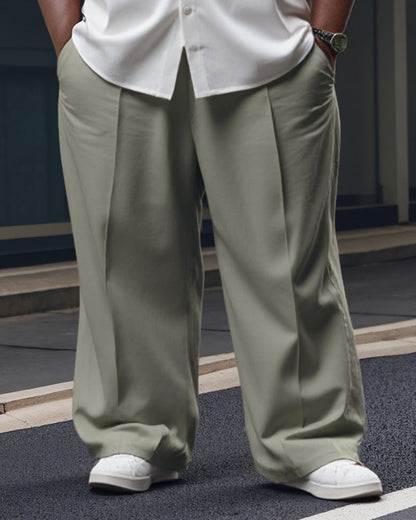 Men's Plus Size Solid Color Casual Trousers