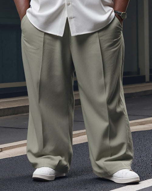 Men's Plus Size Solid Color Casual Trousers
