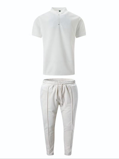 Men's Pure Color Jacket and Sports Leisure Long Pants