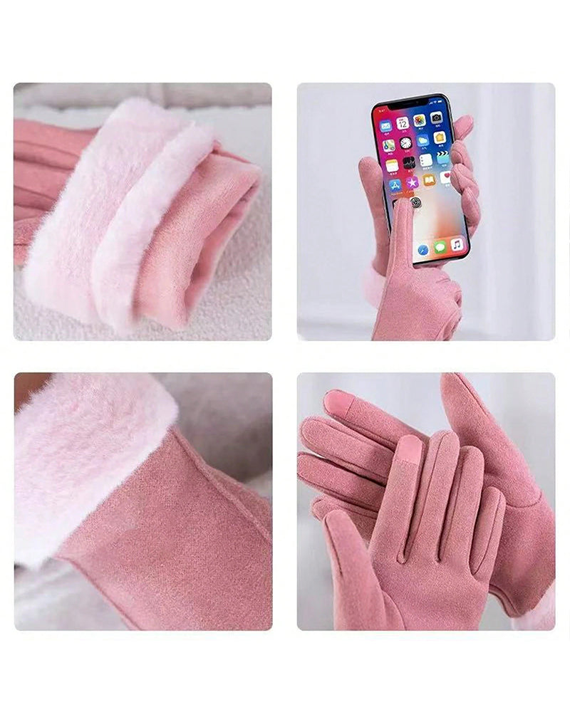 German Velvet Warm Gloves Outdoor Windproof Velvet Gloves Touch Screen Gloves