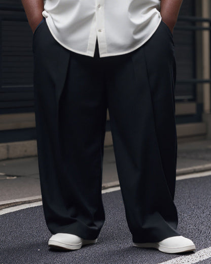 Men's Plus Size Solid Color Casual Trousers