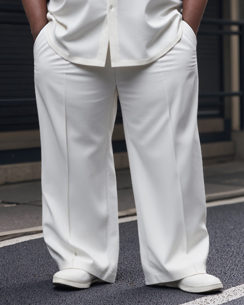 Men's Plus Size Solid Color Casual Trousers