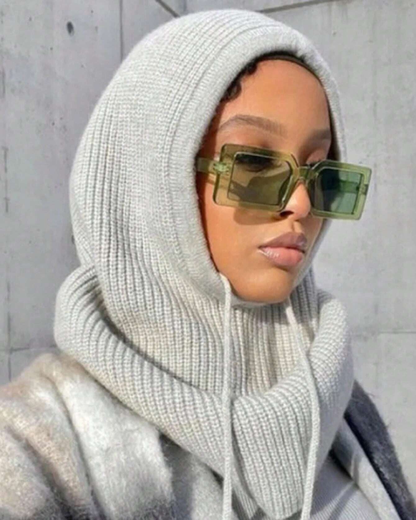 Winter New Hat Wool Warm Scarf Integrated Couple Ear Protection Knitted Hat