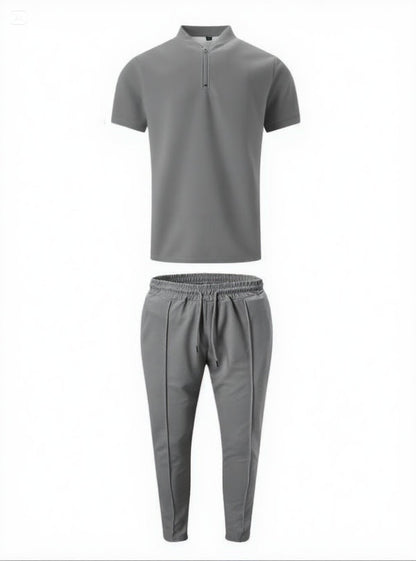 Men's Pure Color Jacket and Sports Leisure Long Pants