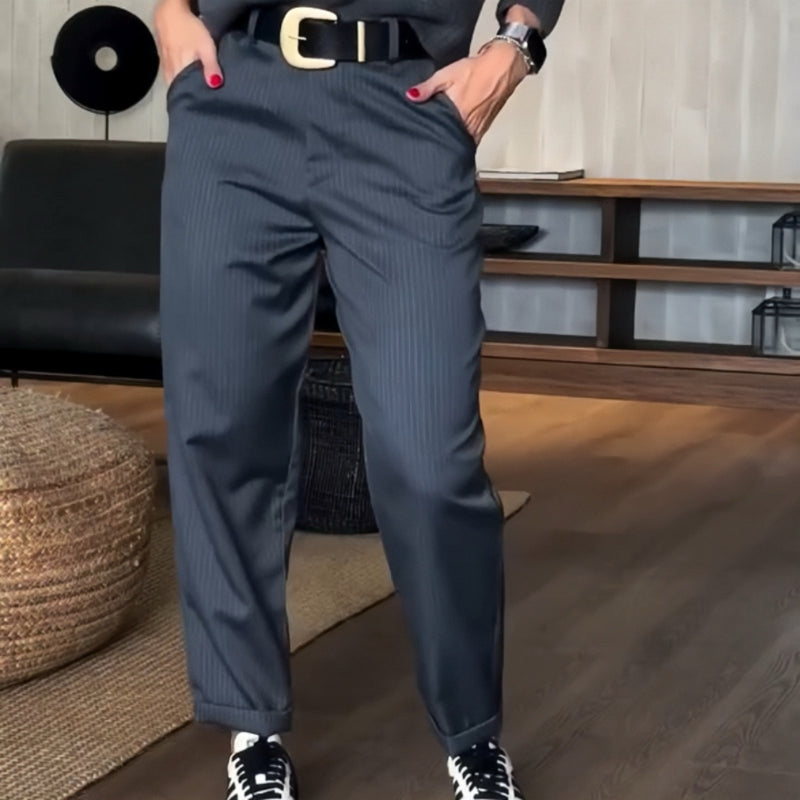 ?Women's High Waist Casual Straight Blazer Pants