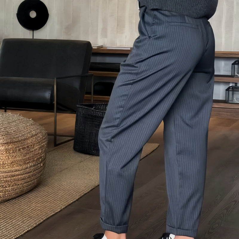 ?Women's High Waist Casual Straight Blazer Pants