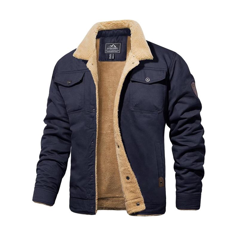 GGT Men's Winter Jacket, Multi-Pocket Casual Collar Men's Top